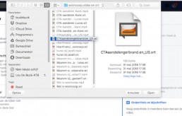 6. Open bijhorende ondertitel (.srt) met correcte benaming: filename.en_US.srt